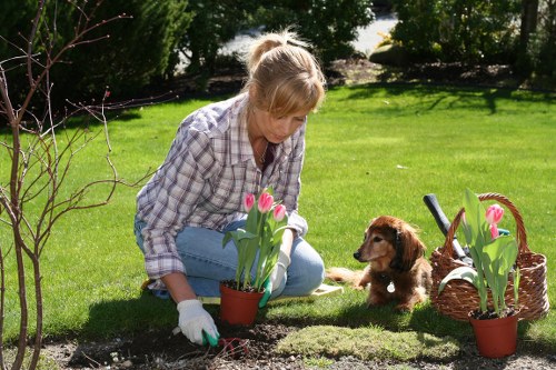 Close-up of a gardener addressing a client concern